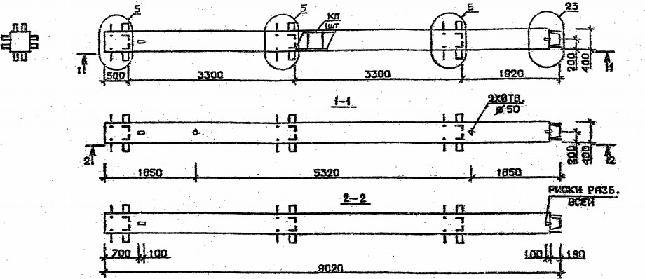 Колонна 2КВ 33.90-4-с Серия 1.020.1-2с/89